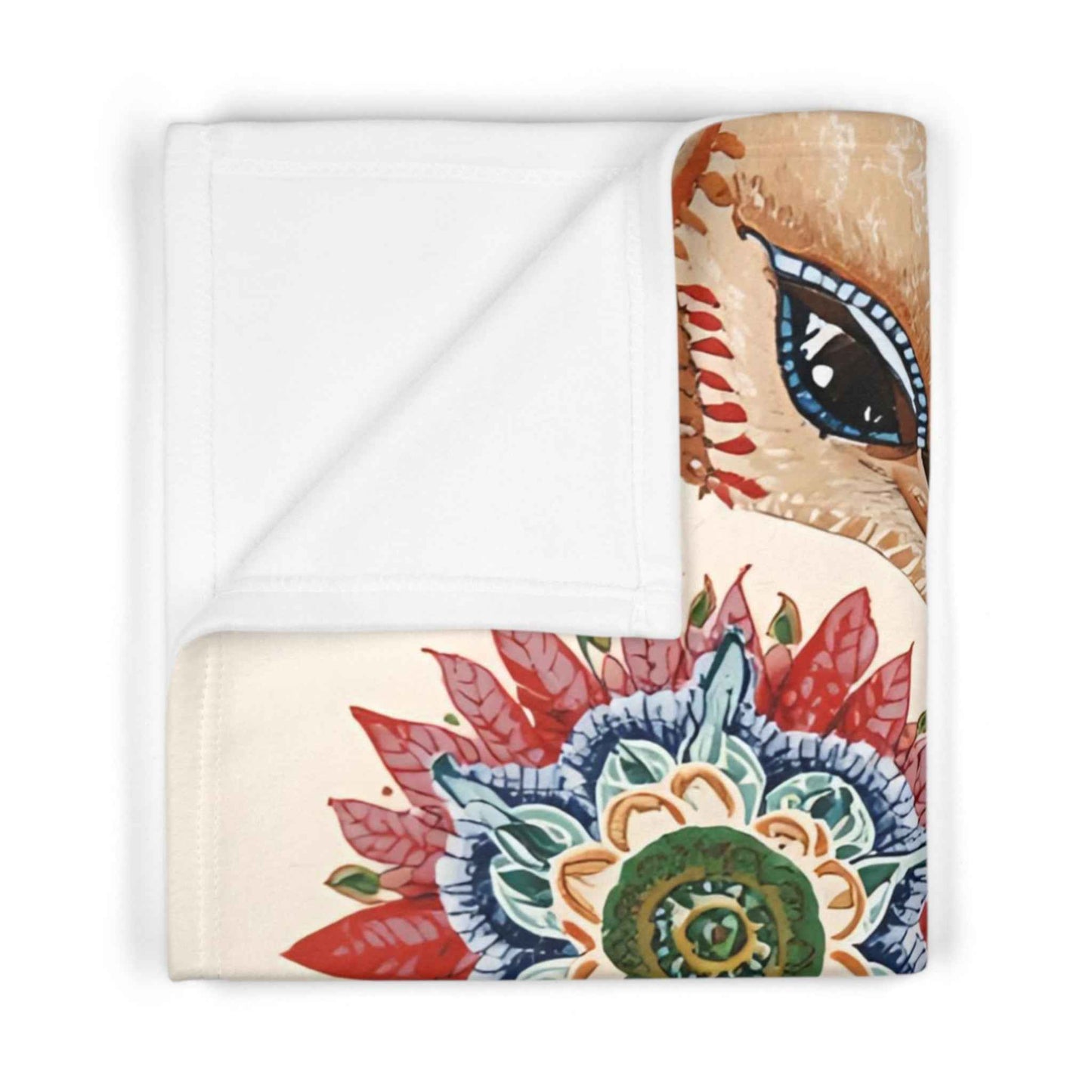 Artistic Fleece Baby Blanket - Whimsical Boho Style Animal Design