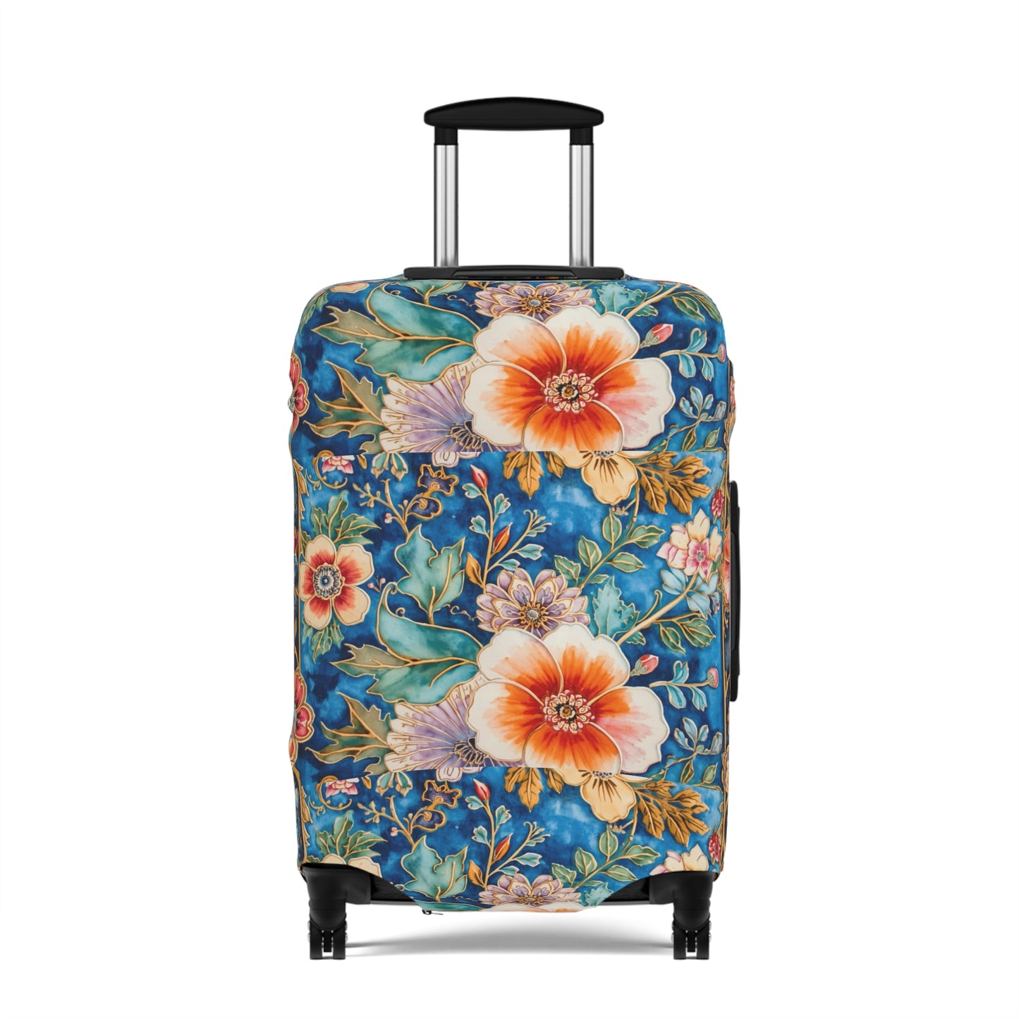 Floral Tropical Luggage Cover – Vintage Palm Leaf & Hibiscus Travel Protector