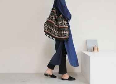 Geometric Tribal Tasselled Shoulder Bag