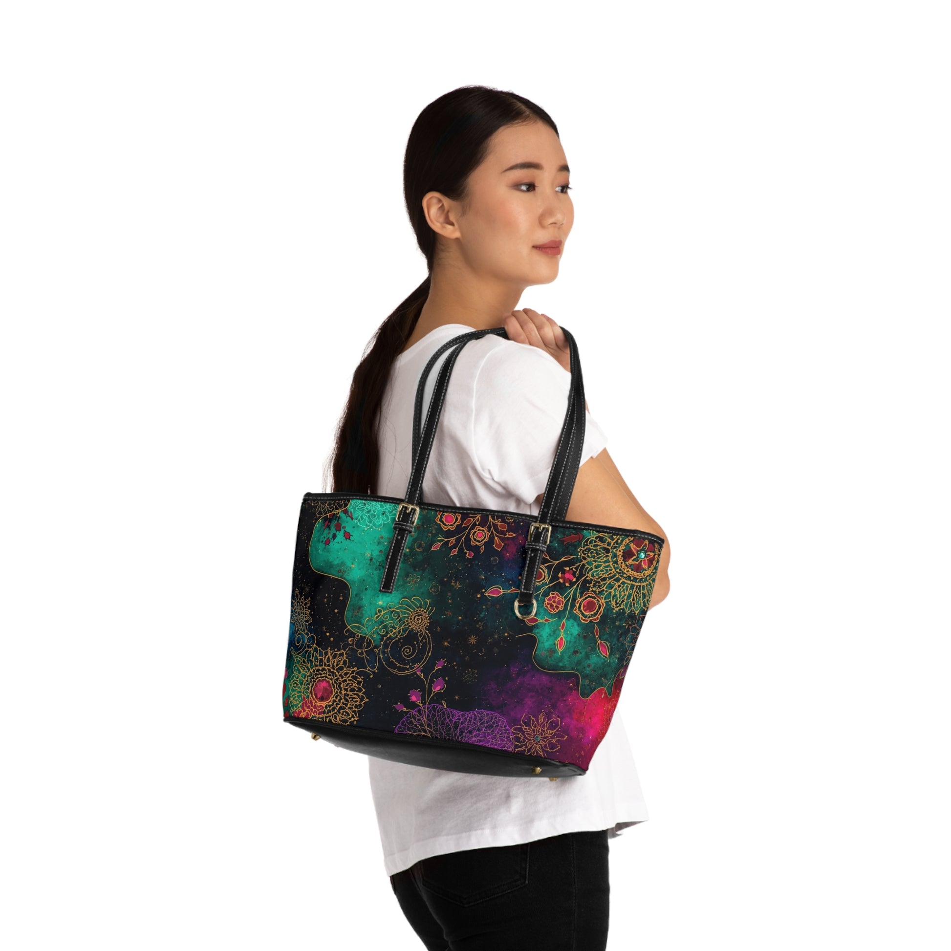 Vibrant Vegan PU Leather Shoulder Bag Boho Chic Handbag - Rosetta Creative Boutique