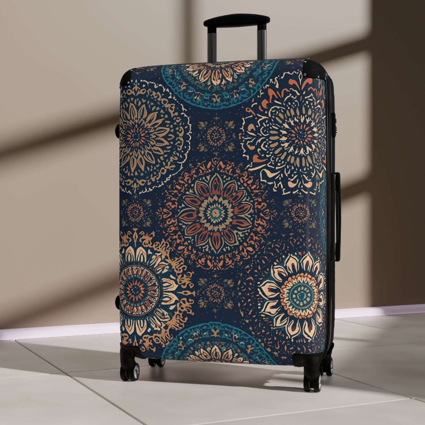 Boho Travel Suitcase Rosetta Creative Mandala Carry On - Rosetta Creative Boutique
