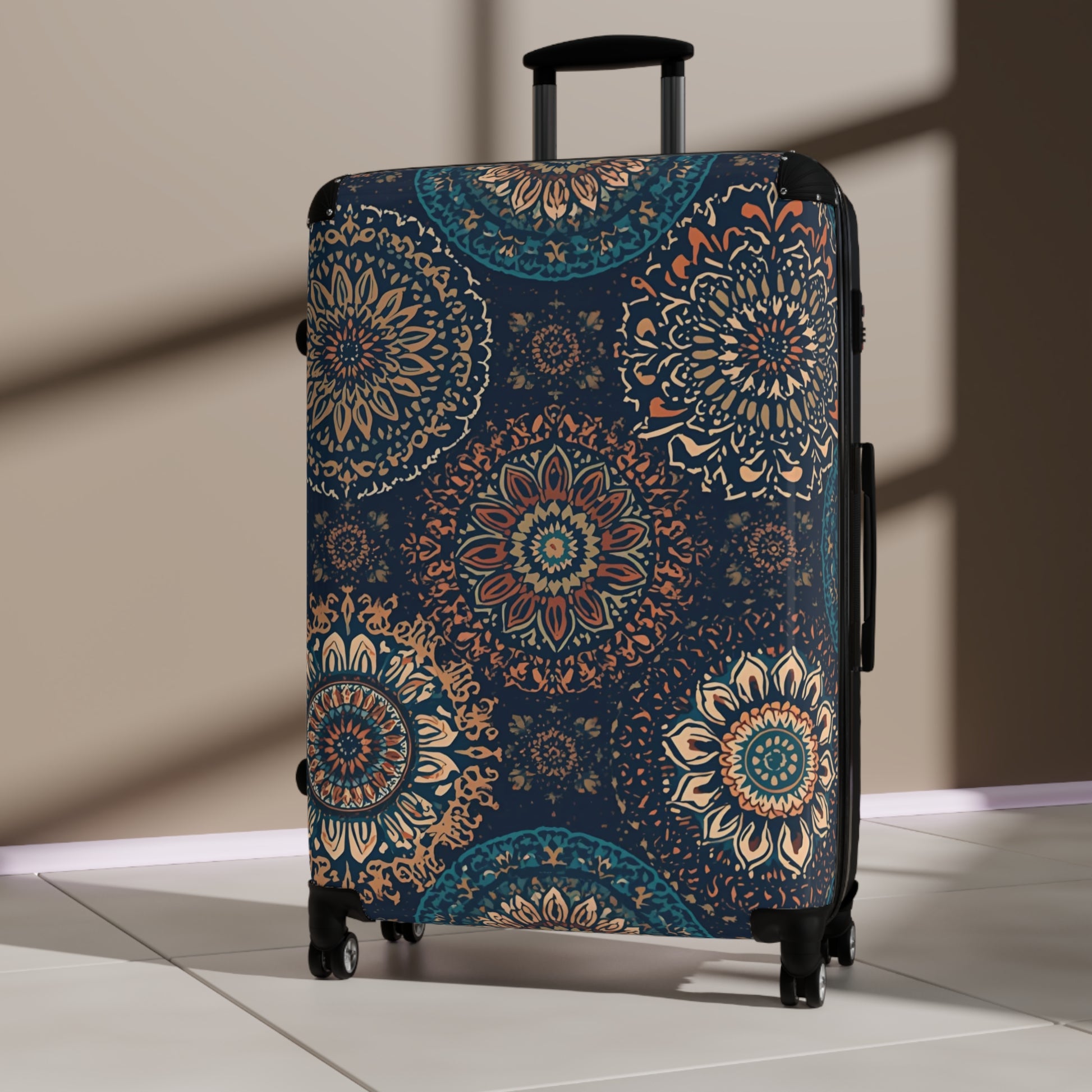 Boho Travel Suitcase Rosetta Creative Mandala Carry On - Rosetta Creative Boutique