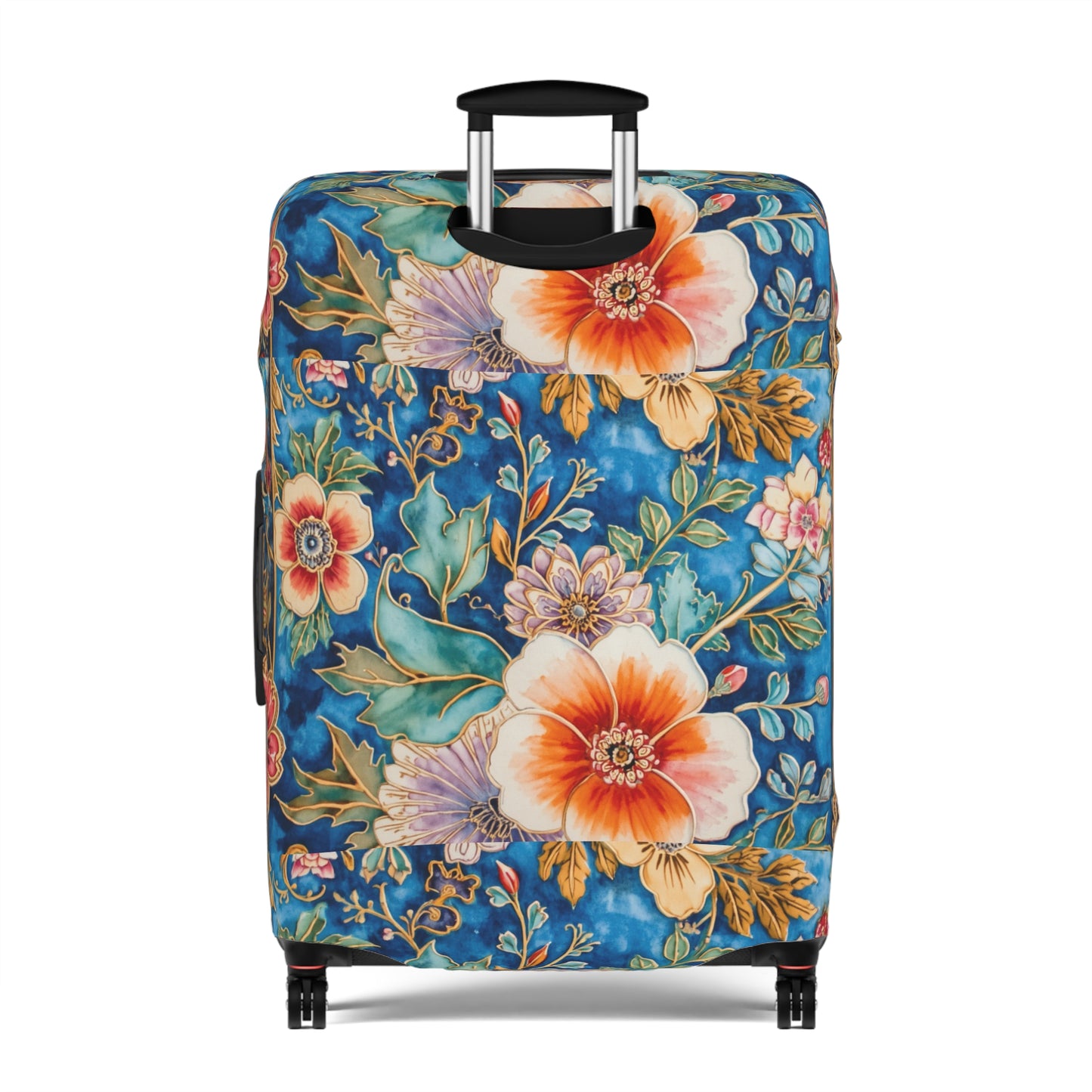 Floral Tropical Luggage Cover – Vintage Palm Leaf & Hibiscus Travel Protector
