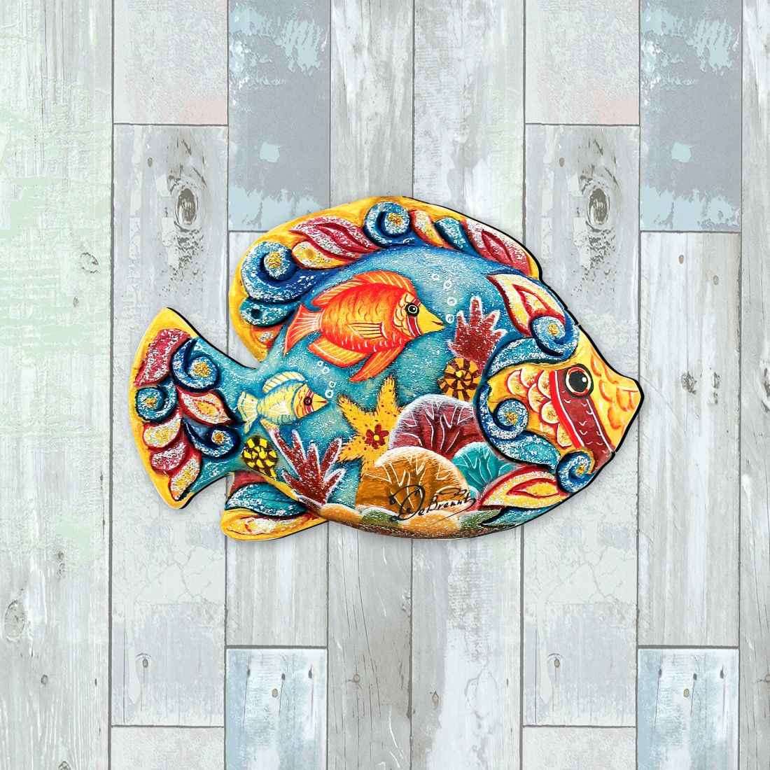 Tropical Fish Beach House Door Decor by G. DeBrekht - Coastal Holiday Decor - 8126121H