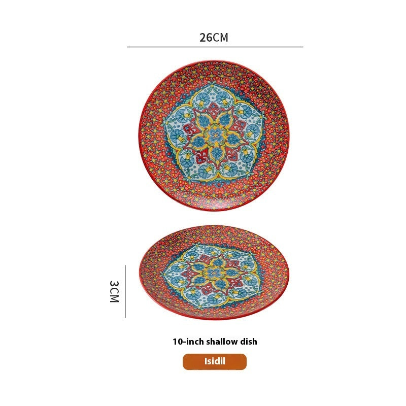 Artisan Ceramic Shallow Plate & Serving Platter (8" & 10") - Bohemian Collection