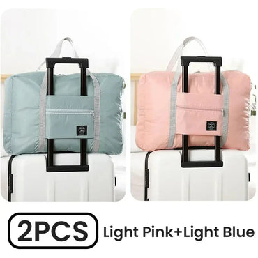 Foldable Travel Duffel Bags 16L Pink Blue Pack of 2 - Rosetta Creative Boutique