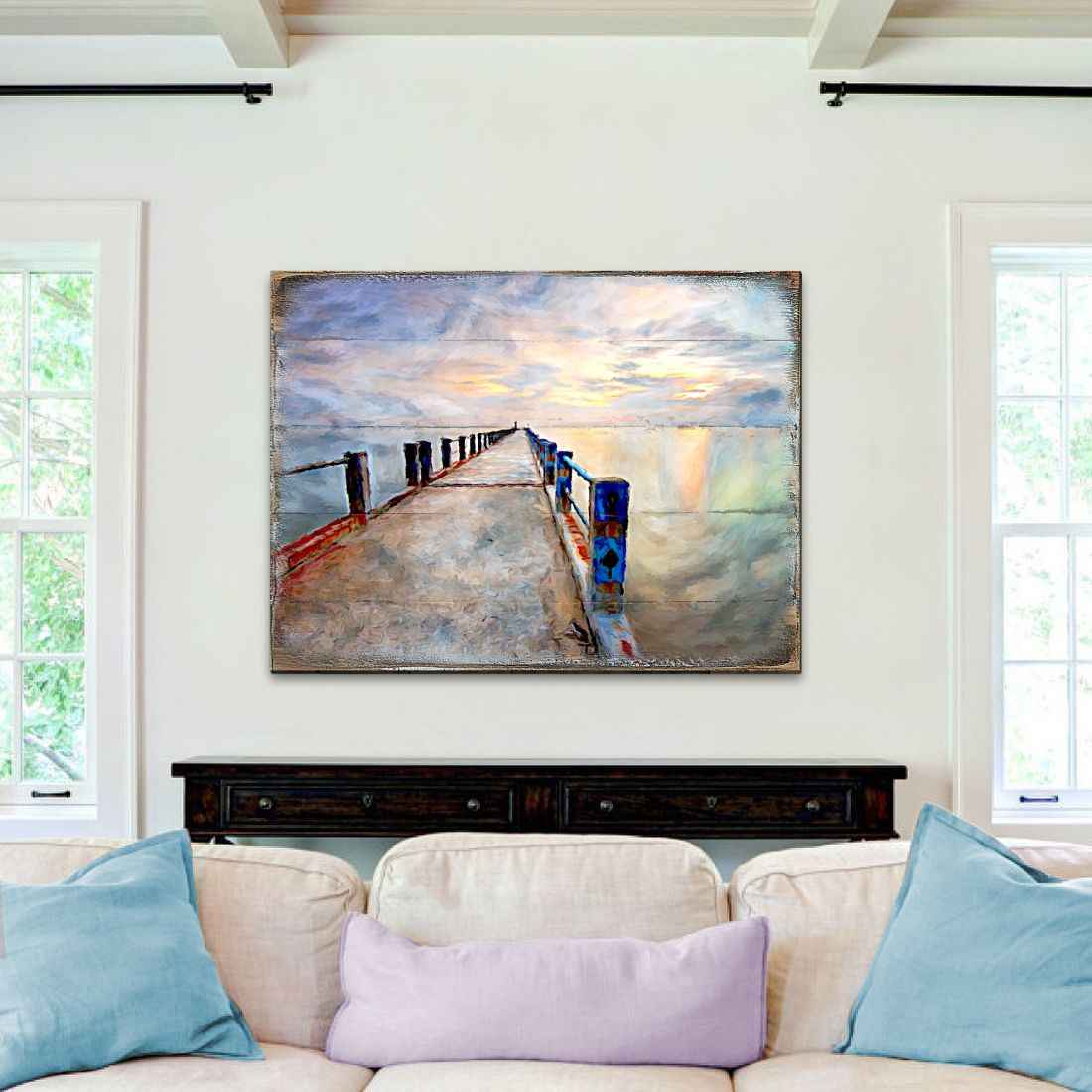 Soules Pier Wood Wooden Coastal Wall Art by Nature Wonders - Coastal Sea-Life Decor - 95273B