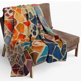 Colorful Mosaic Arctic Fleece Blanket Cozy Throw Home Decor - Rosetta Creative Boutique
