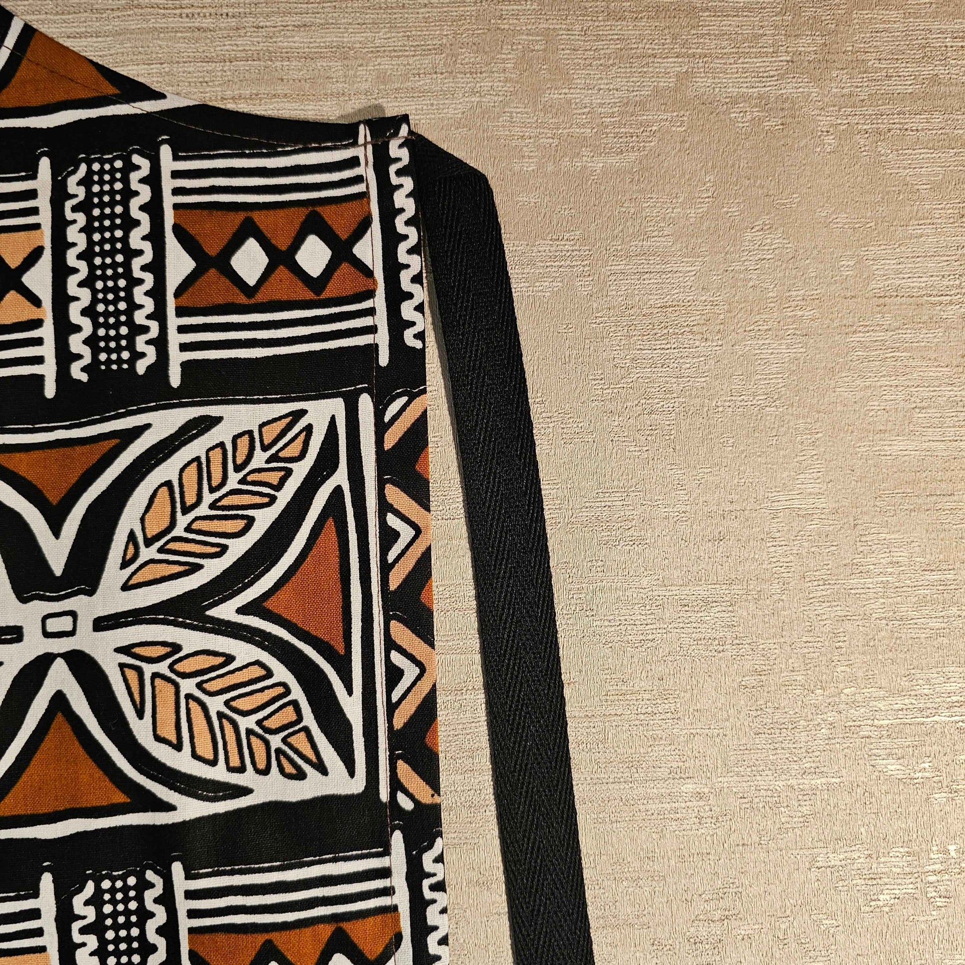 African Print Apron With Deep Pocket Handmade 100 Percent Cotton Bogolan