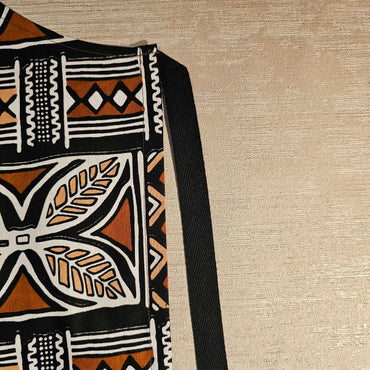 African Print Apron With Deep Pocket Handmade 100 Percent Cotton Bogolan