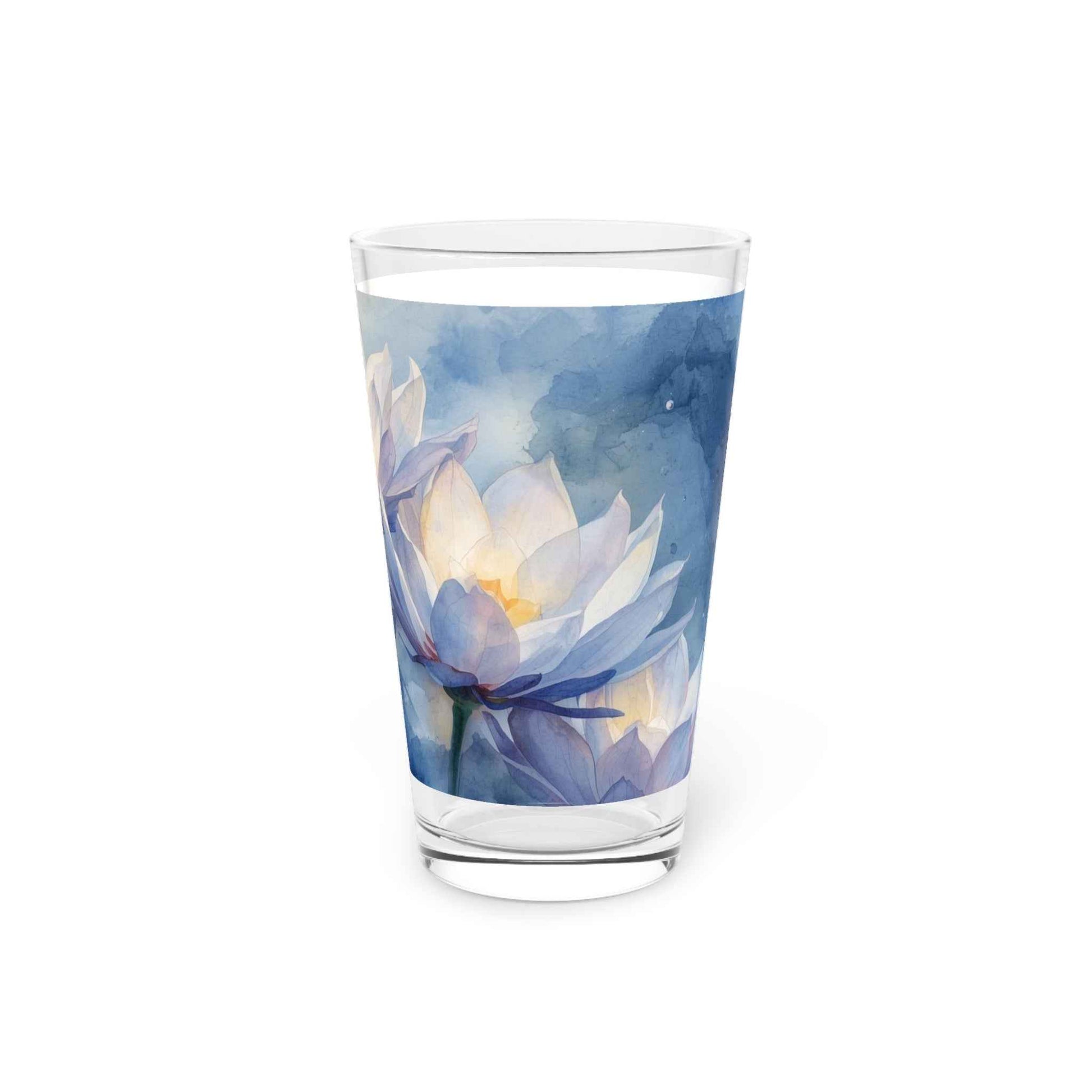 Boho Moonflower Pint Glass - 16oz Drinking Glass for Home and Parties