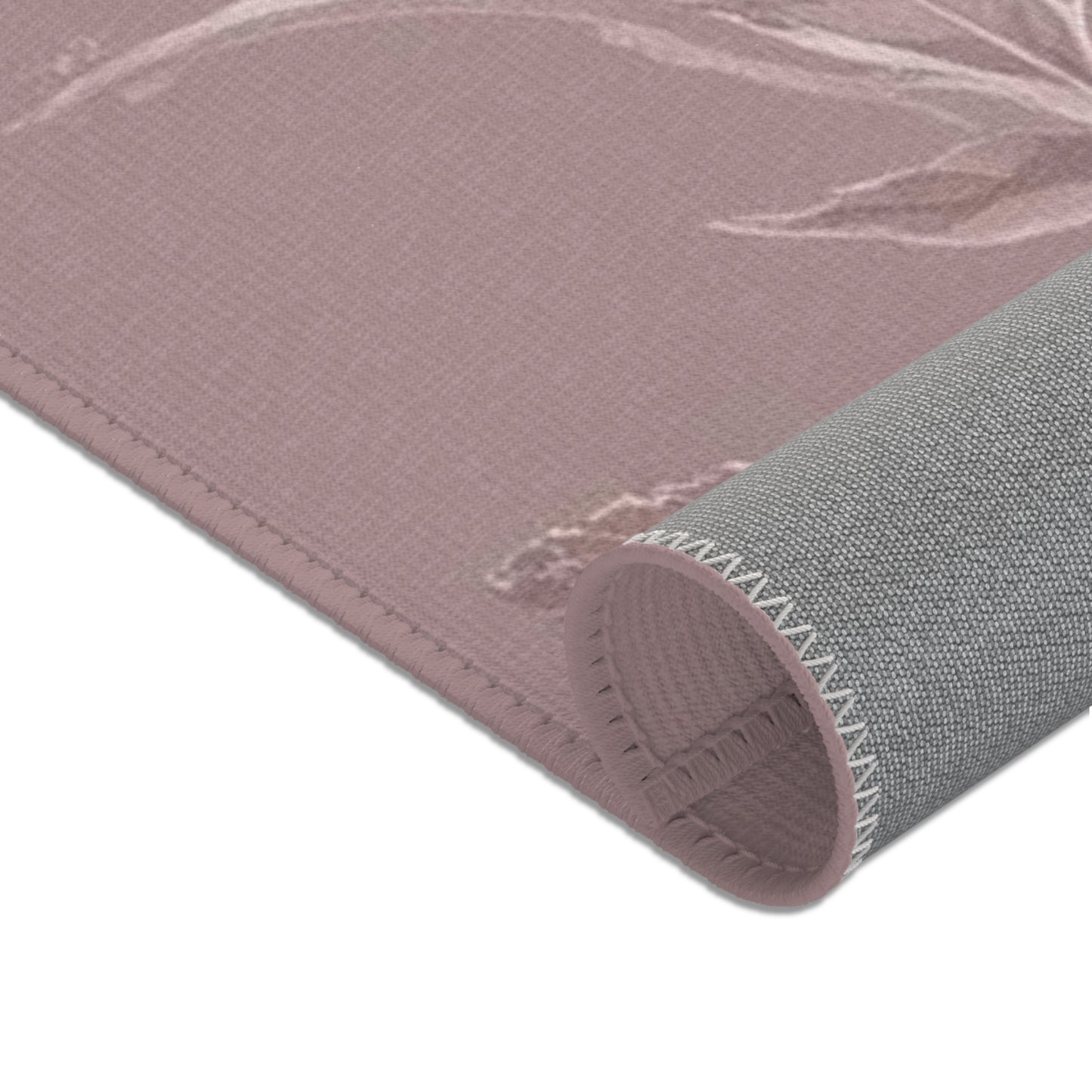 Vintage Floral Area Rug — Dusty Rose Floral Accent Rug