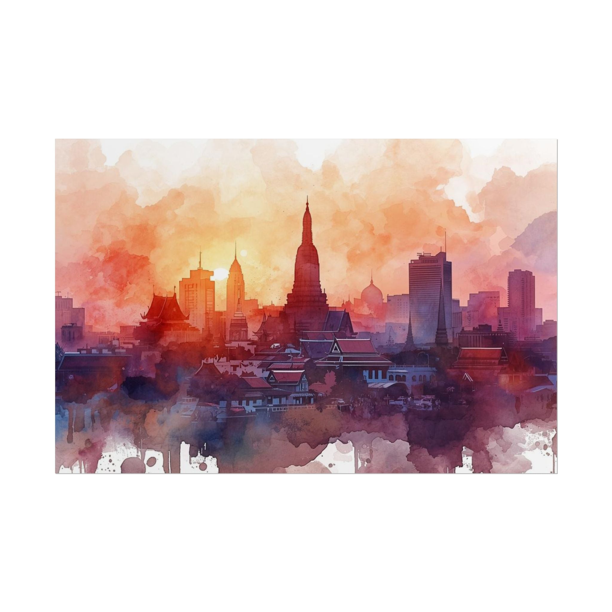 Bangkok Cityscape Posters Rolled Wall Art Home Decor Gift - Rosetta Creative Boutique