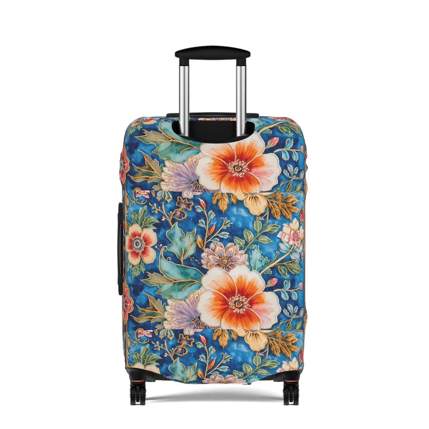 Floral Tropical Luggage Cover – Vintage Palm Leaf & Hibiscus Travel Protector