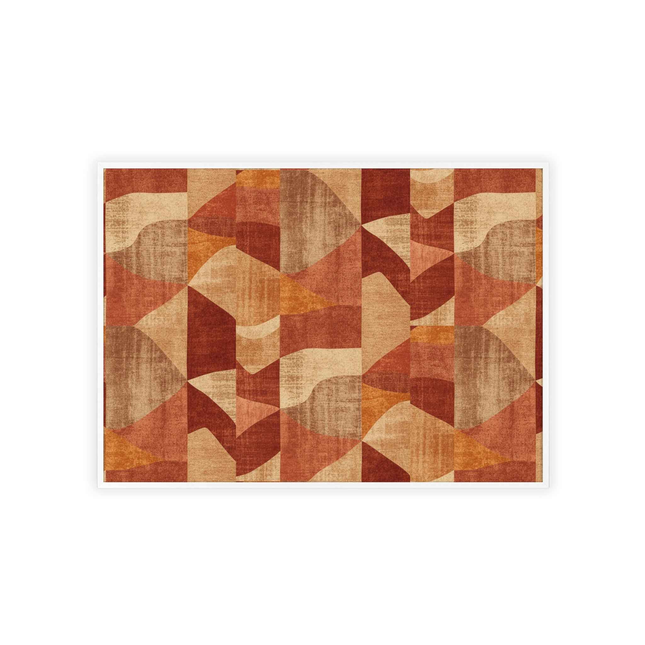 Faux Retro Geometric Poster with Wooden Frame