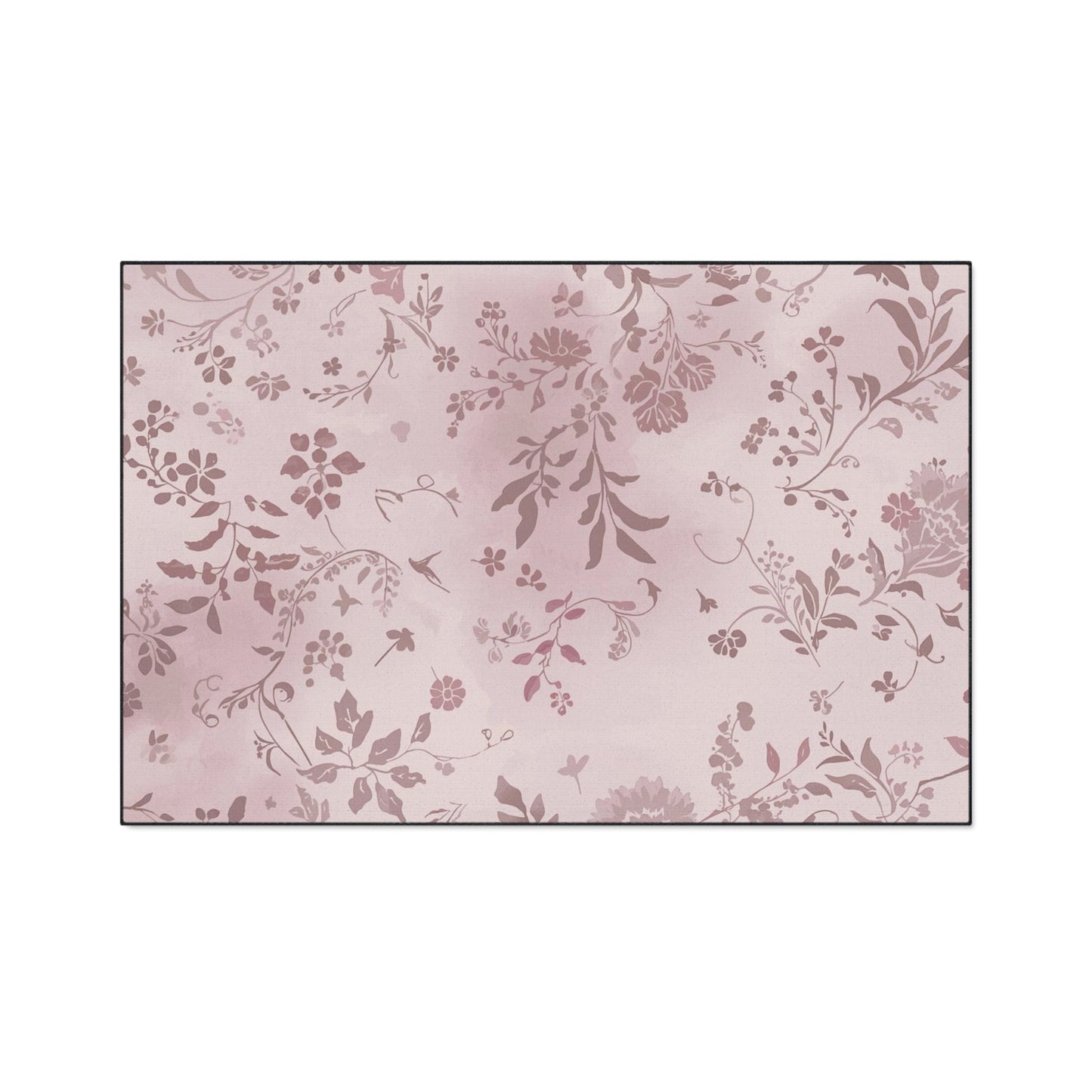 Floral Pink Heavy-Duty Floor Mat — Durable Non-Slip Entry Rug