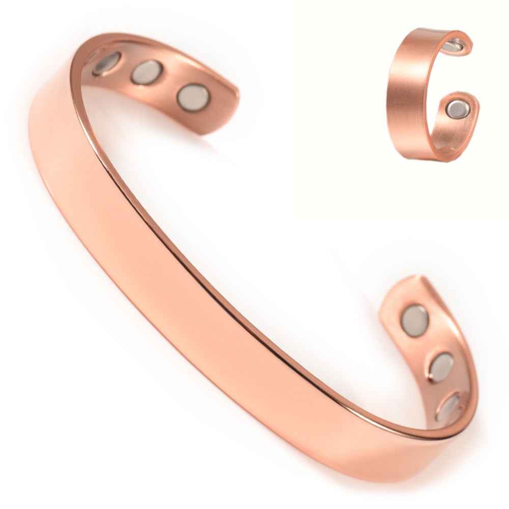 Pure Copper or Sterling Silver Bracelet or Ring With Magnets