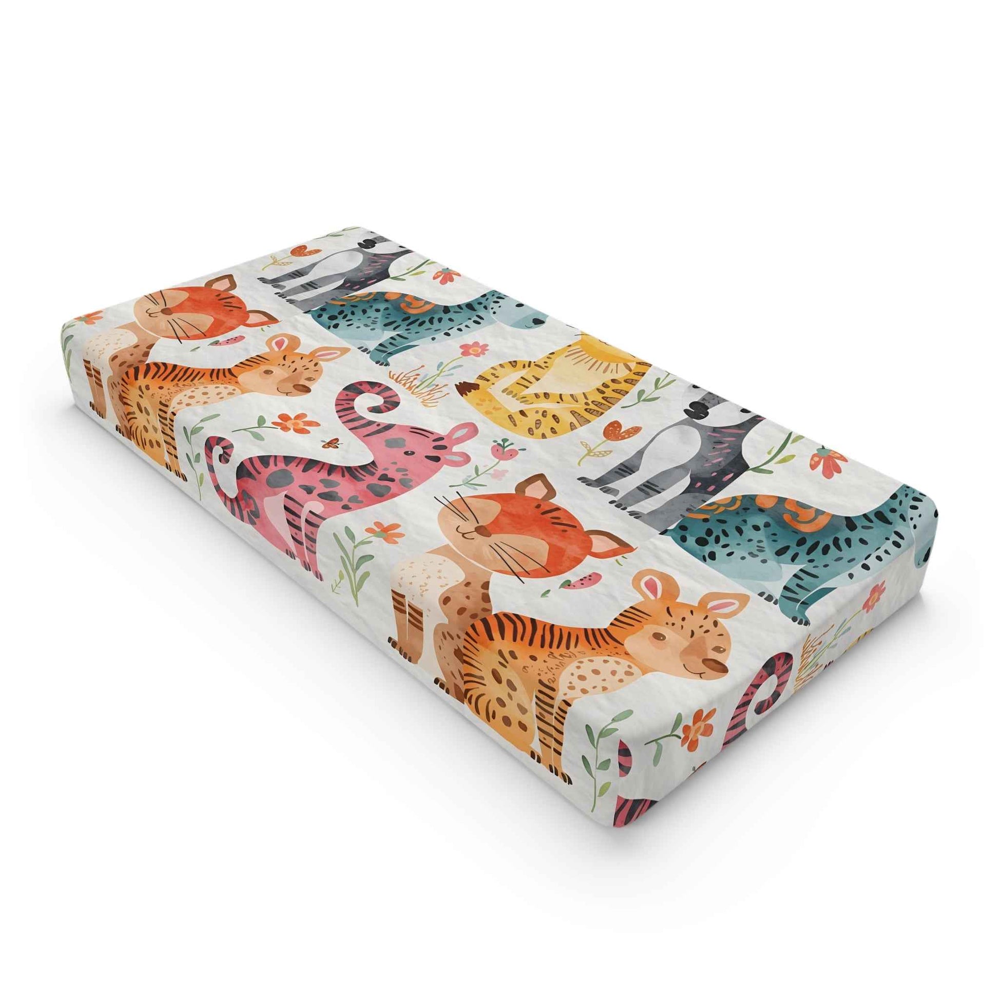 Whimsical Animal Baby Changing Pad Cover - Cozy, Nature-Inspired Nursery Decor