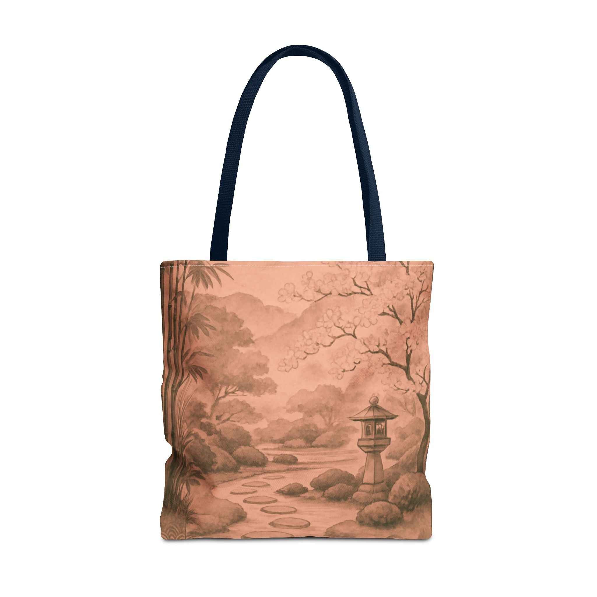 Serene Japanese Garden Tote Bag - Artistic AOP Design