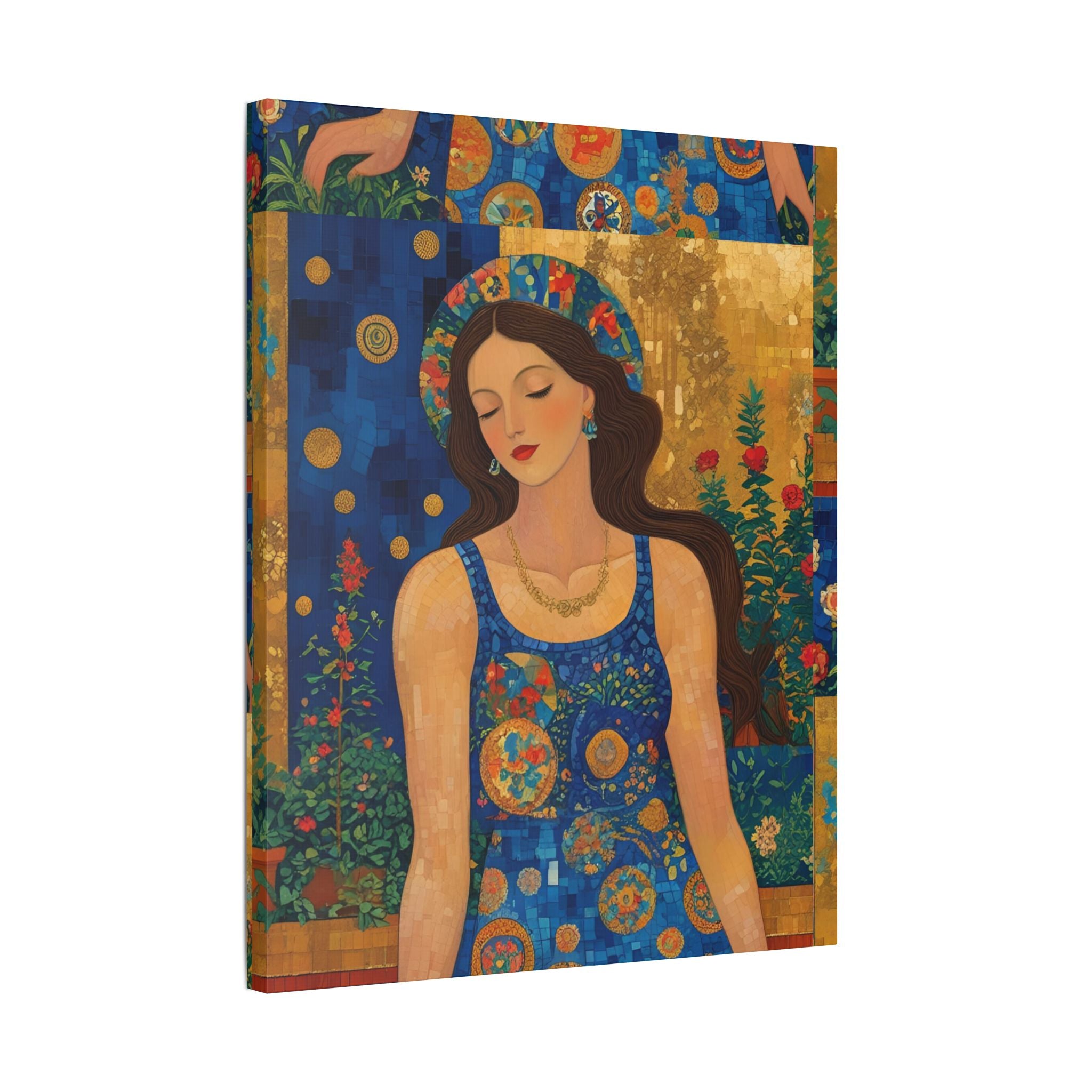 Klimt Floral Canvas Art - Colorful Floral Wall Decor Inspired by Klimt - Rosetta Creative Boutique