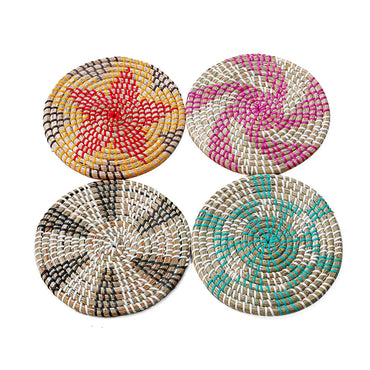 Beautiful Round Bamboo Woven Hot Pad