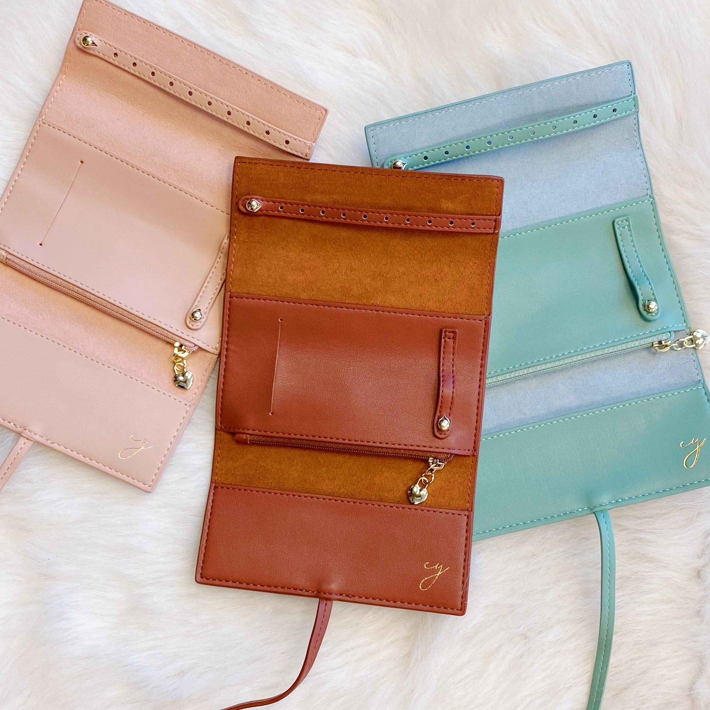 Always With Me Vegan Leather Jewelry Roll Travel Organizer