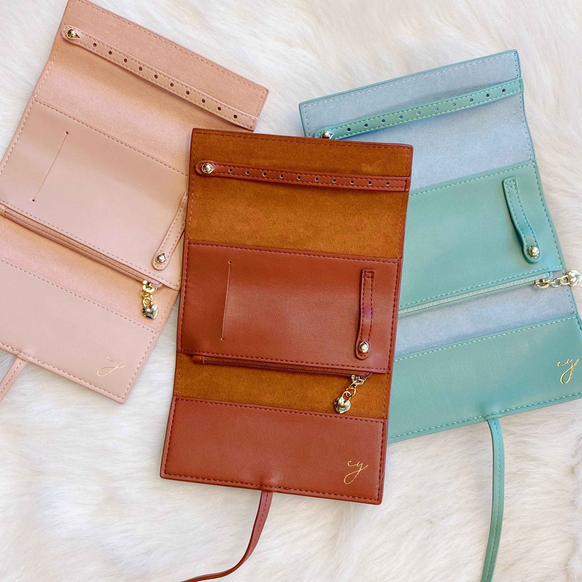 Always With Me Vegan Leather Jewelry Roll Travel Organizer