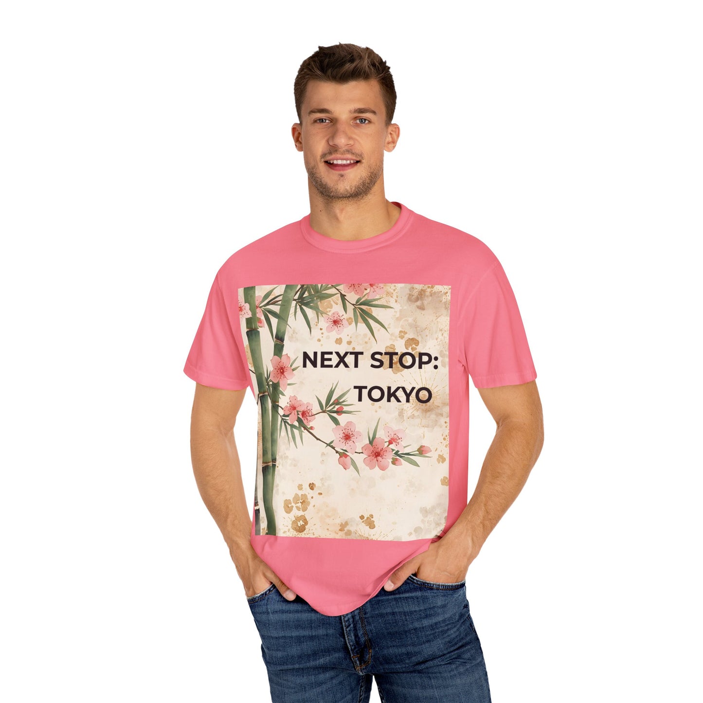 Tokyo Travel T-Shirt – "Next Stop: Tokyo" Floral Bamboo Design