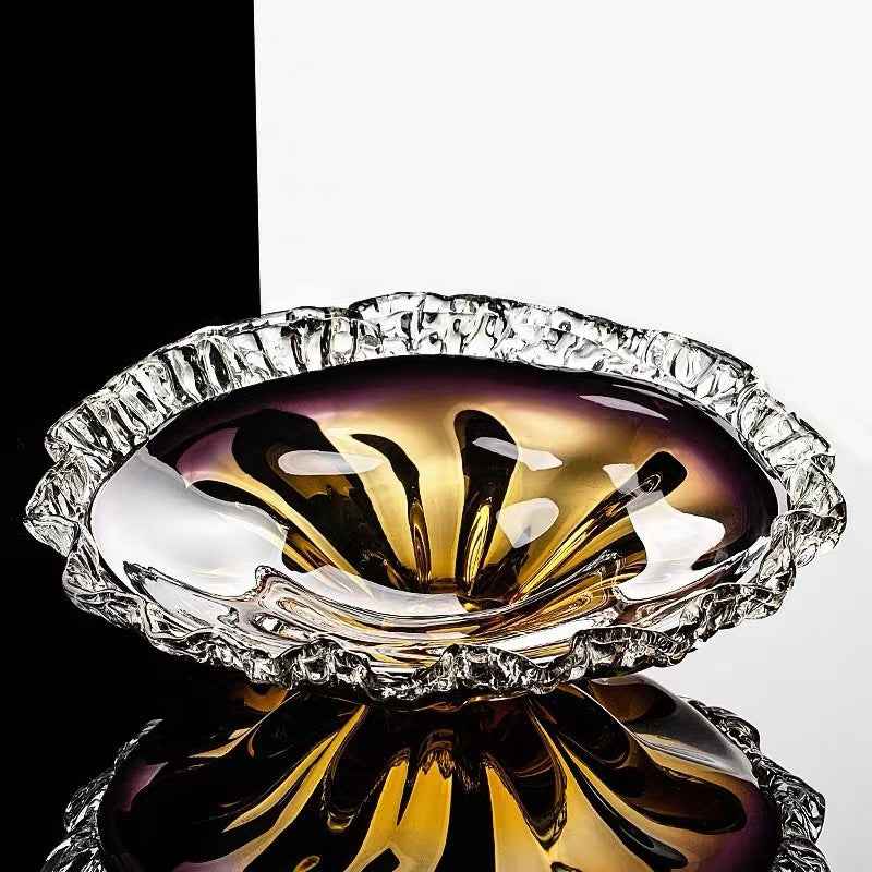 Handmade Fruit or Candy Plate With Beautiful Crystal Glass