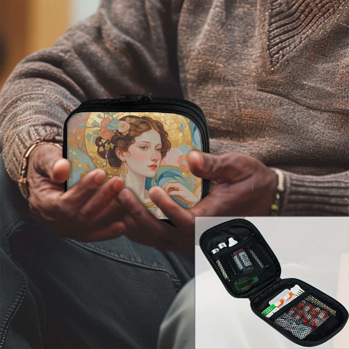Klimt Style Travel Medicine Kit - Exclusive Sublimation Printed Bag by Rosetta Creative Boutique - Rosetta Creative Boutique