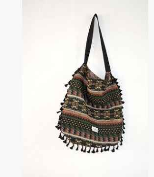 Geometric Tribal Tasselled Shoulder Bag