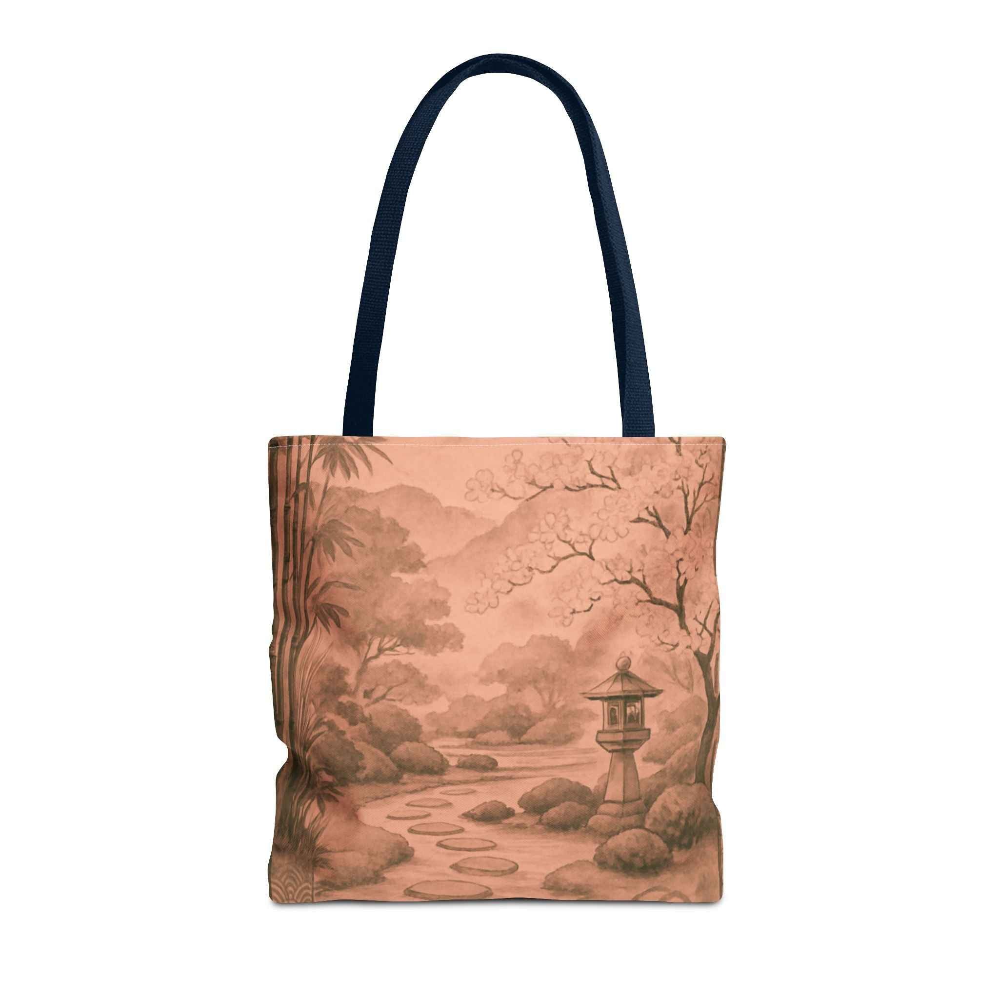 Serene Japanese Garden Tote Bag - Artistic AOP Design
