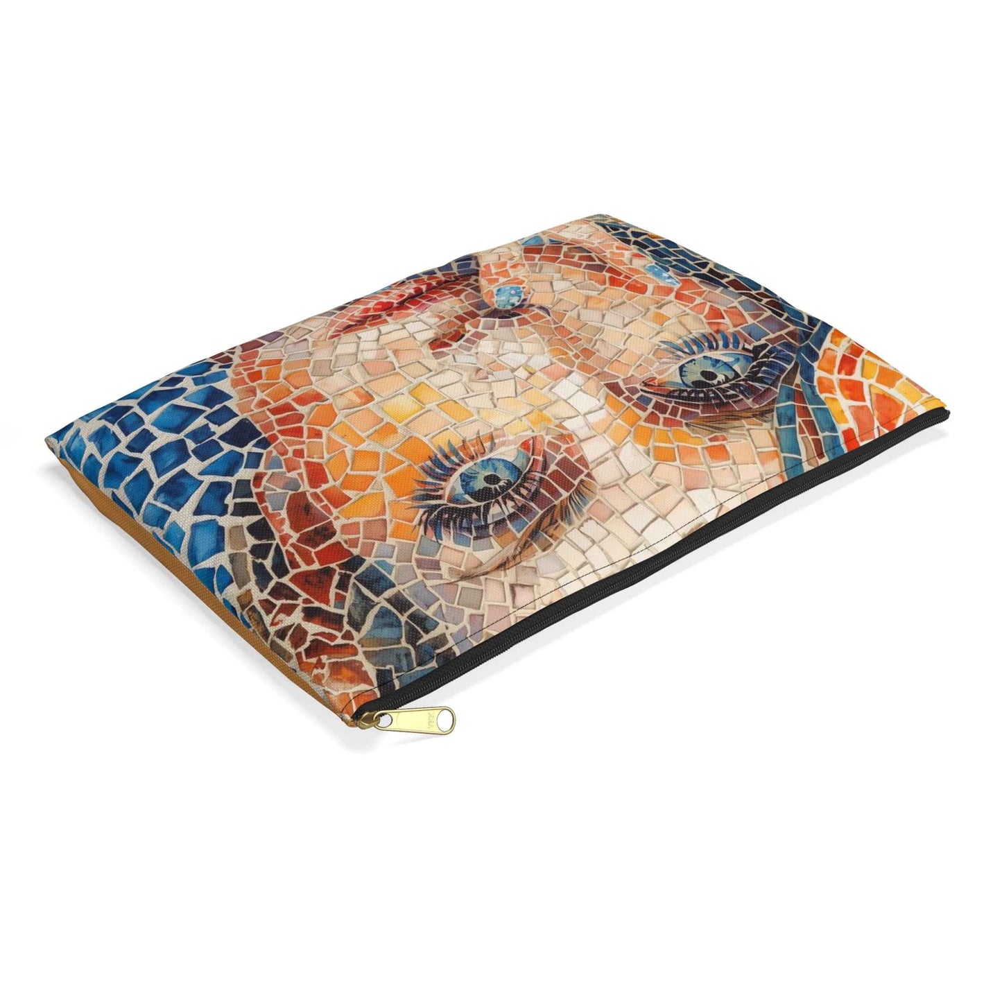 Mosaic Watercolor Accessory Pouch - Stylish Travel Organizer