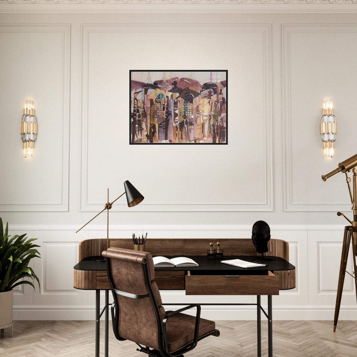 'San Francisco De Asis' Abstract I 24x32 inch Wooden Framed Art Print  I Original Artwork by American Artist Barbara Cleary - Rosetta Creative Boutique