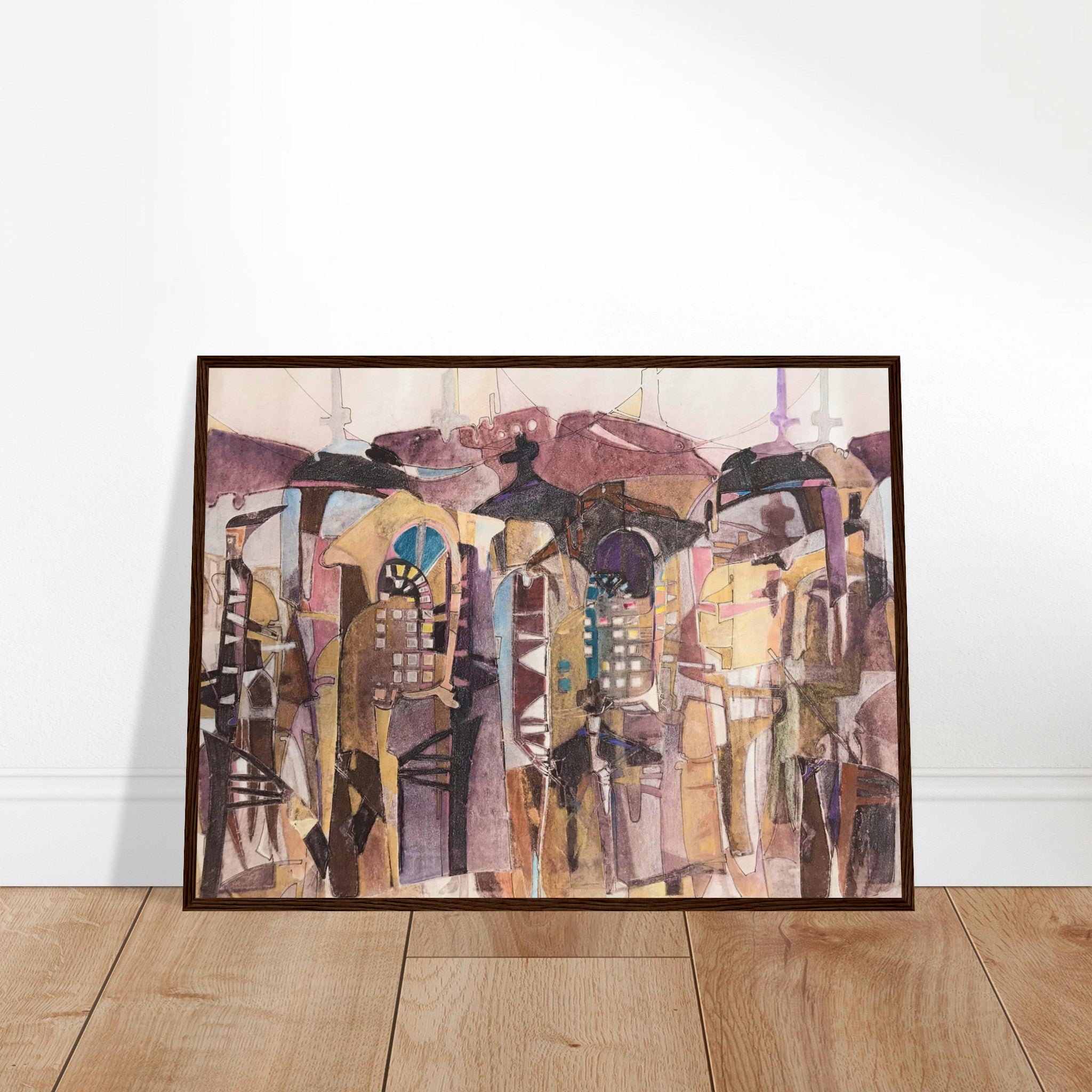 'San Francisco De Asis' Abstract I 24x32 inch Wooden Framed Art Print  I Original Artwork by American Artist Barbara Cleary - Rosetta Creative Boutique
