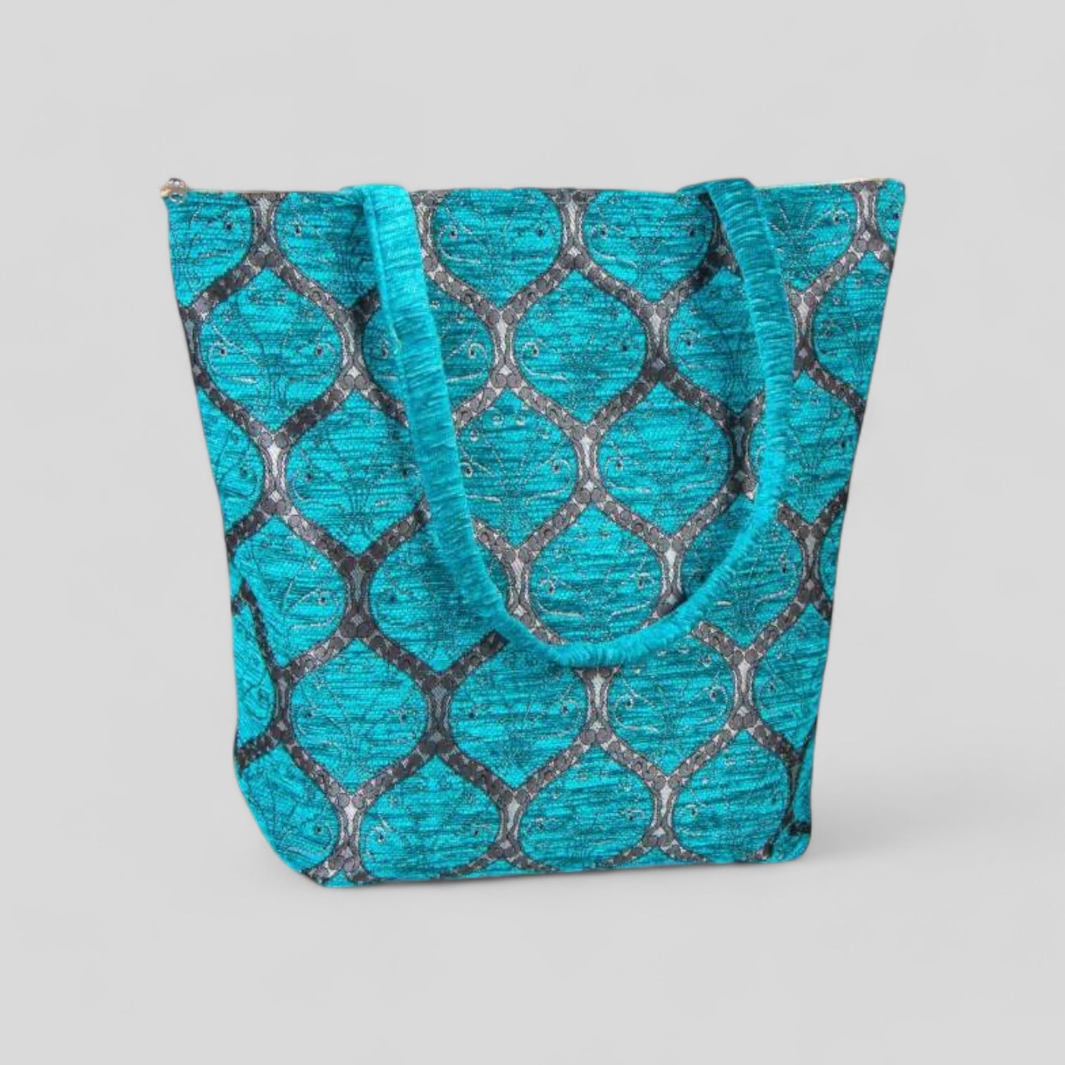 Authentic Kilim Purse Peacock Ottoman Turquoise Handles - Rosetta Creative Boutique