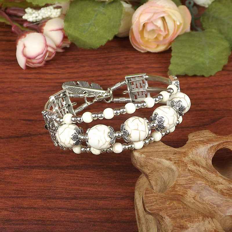 Vintage-style Bangle with Exotic Miao Silver Design