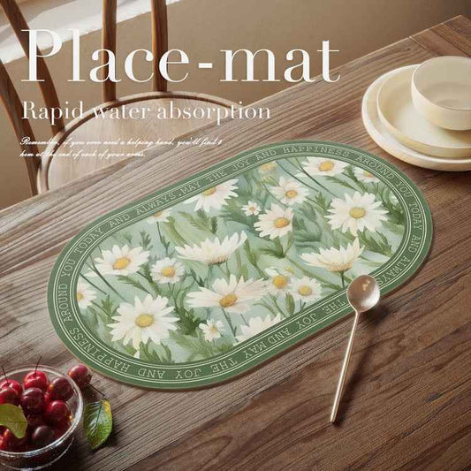 Simple Floral Dining Table High-grade Placemat
