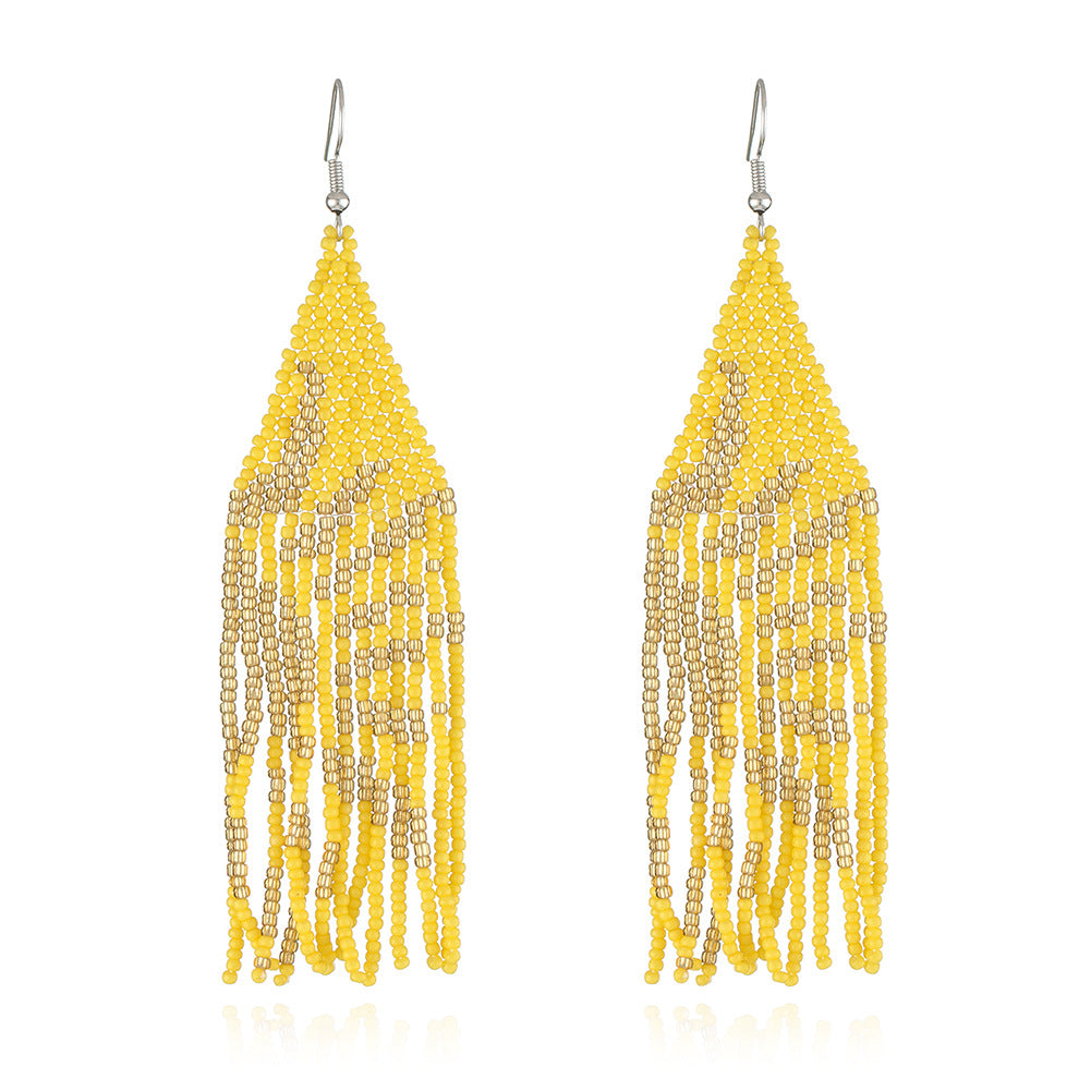 Bohemian Hand Woven Rice Bead Earrings