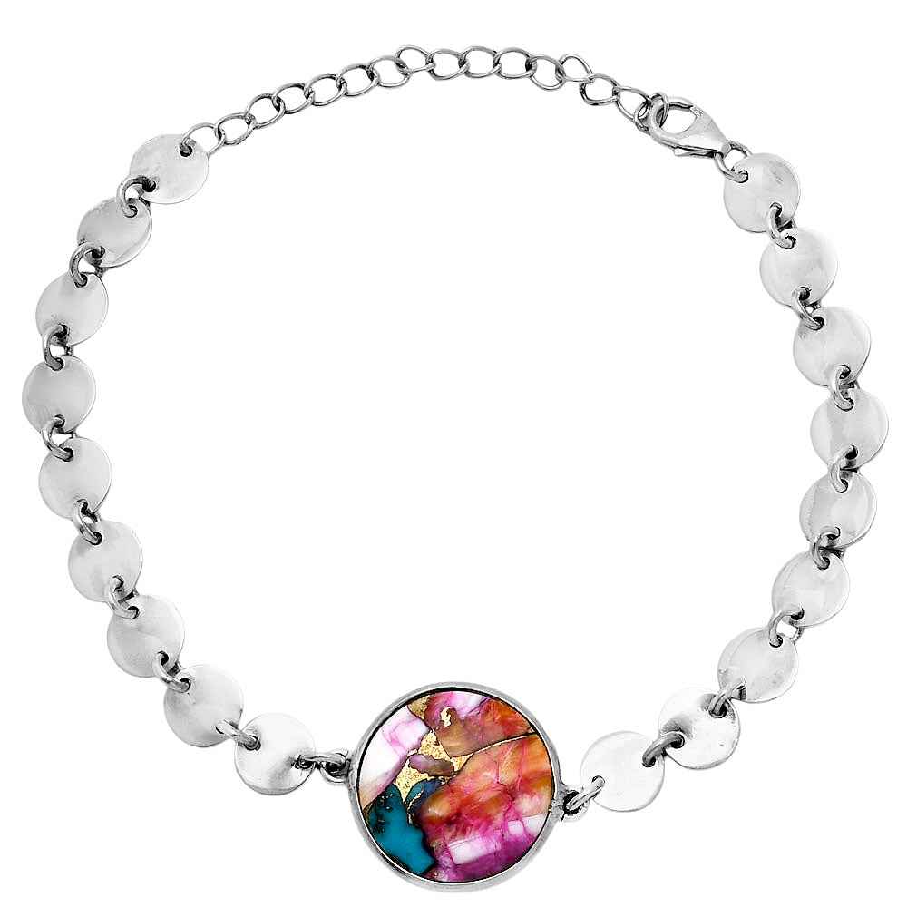 Premium Kingman Orange Dahlia Turquoise Bracelet B-1044 30-EB10295