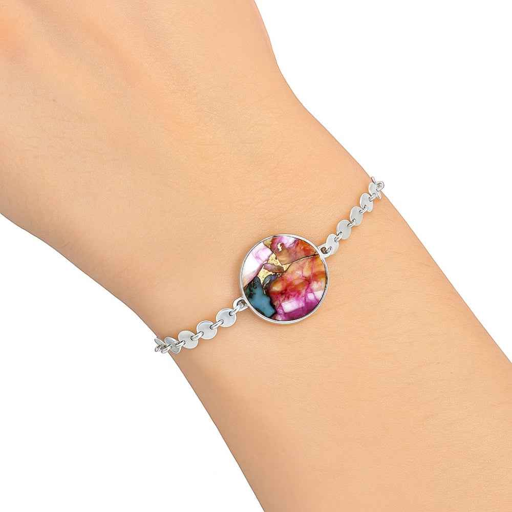 Premium Kingman Orange Dahlia Turquoise Bracelet B-1044 30-EB10295