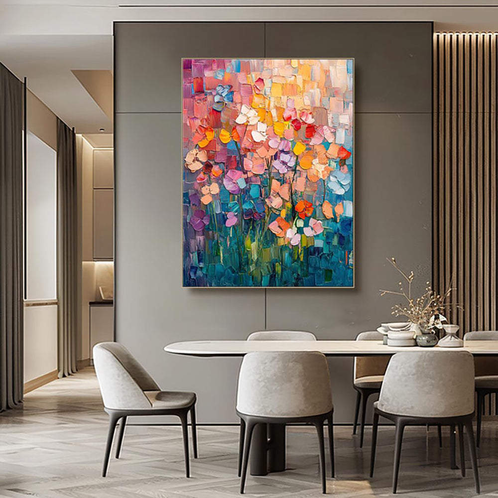 Hand Painted Oil Painting Abstract Tulip Wall Art Canvas Decor