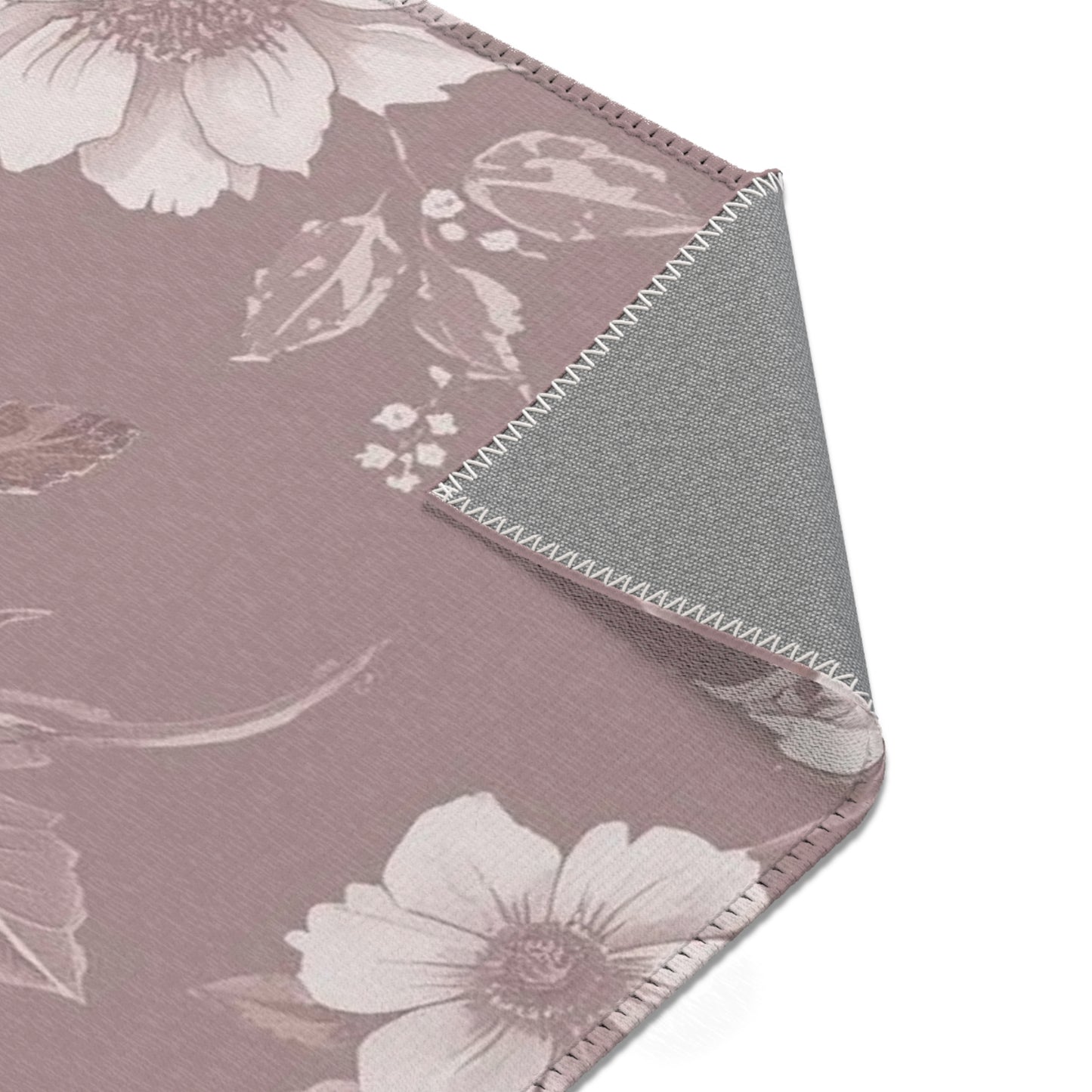Vintage Floral Area Rug — Dusty Rose Floral Accent Rug