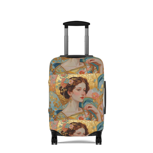 Elegant Klimt-Style Floral Luggage Cover - Vintage Art Suitcase Protector by Rosetta Creative Boutique - Rosetta Creative Boutique
