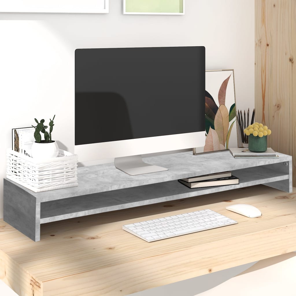 PlatypusMax Extra-Wide Dual Monitor Stand (100cm) – Ergonomic Desk Riser & Decor