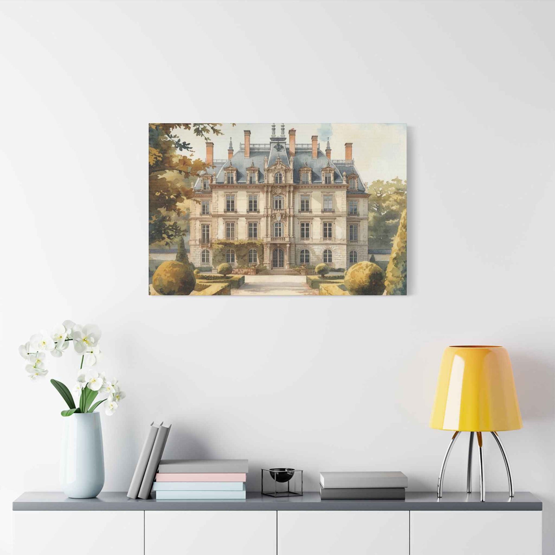 Château Garden Satin Canvas Print — Stretched Wall Art