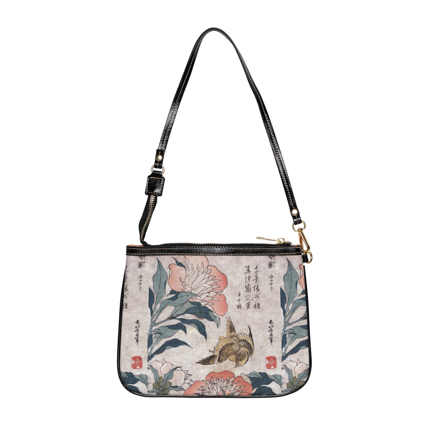 Japanese Floral Shoulder Bag Art Inspired Purse Everyday
