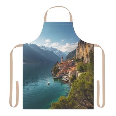 Scenic Italian Lake Apron with 5-Color Straps, Kitchen Gift for Chefs, Cooking Apron, Unique Gift for Foodies, Summer BBQ Essential, [...]