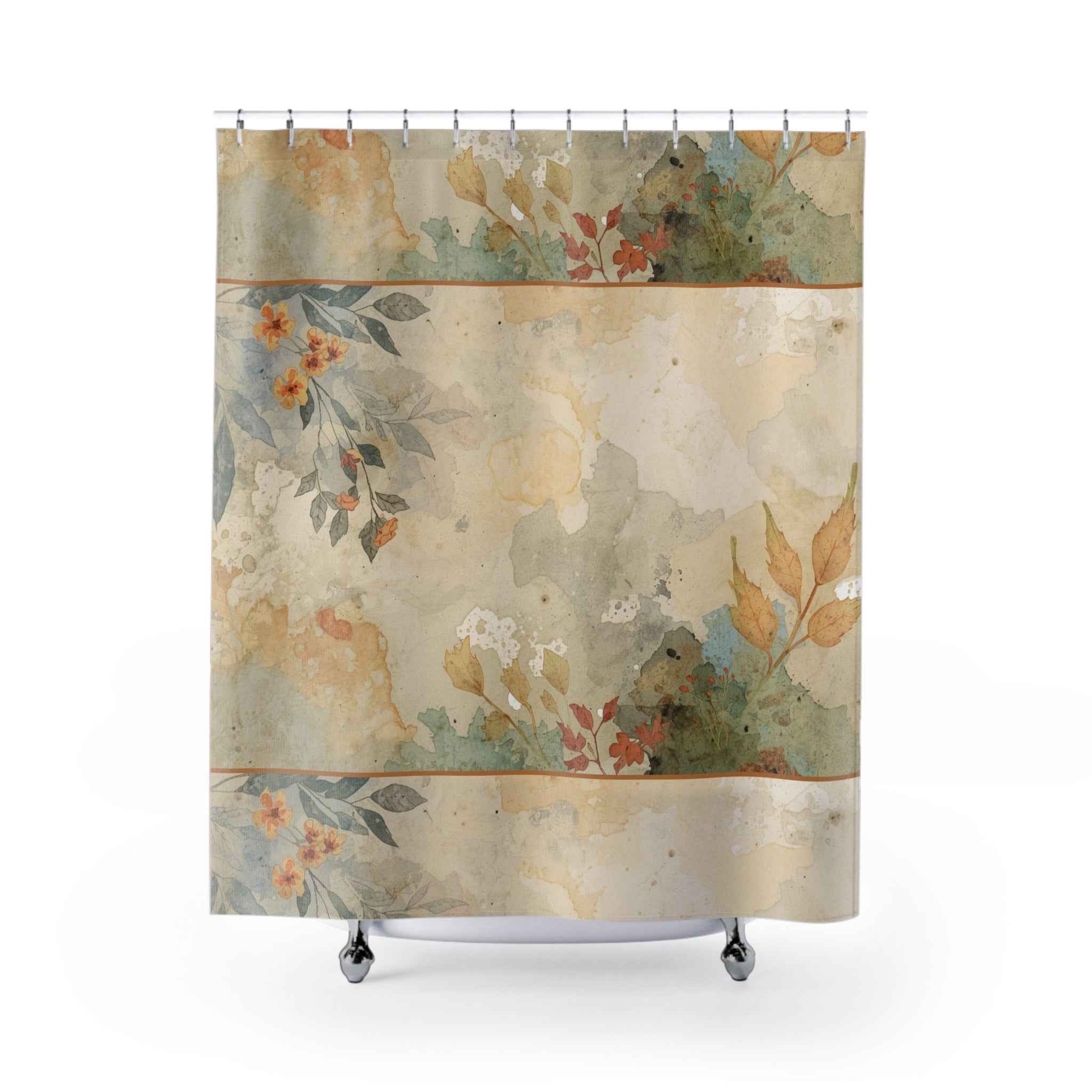 Soft Garden Shower Curtain — Romantic Bath Decor