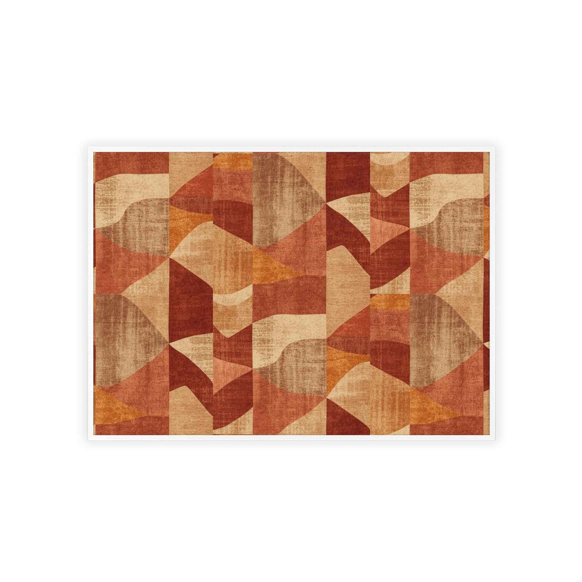 Faux Retro Geometric Poster with Wooden Frame